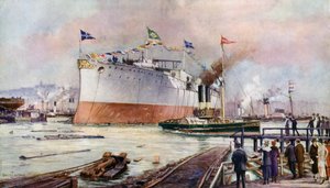 O lançamento de um navio de guerra